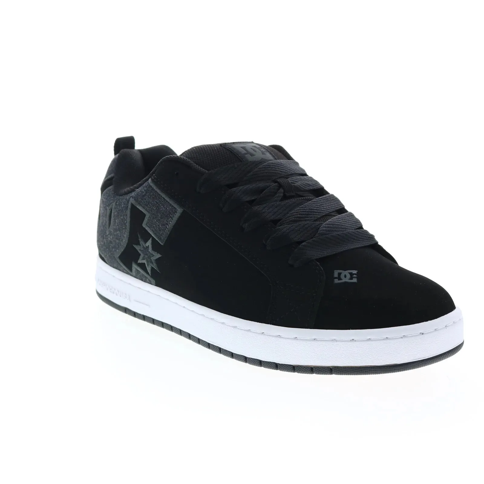 300529-BDM DC Court Graffik Black Nubuck Men's Skate Sneakers.