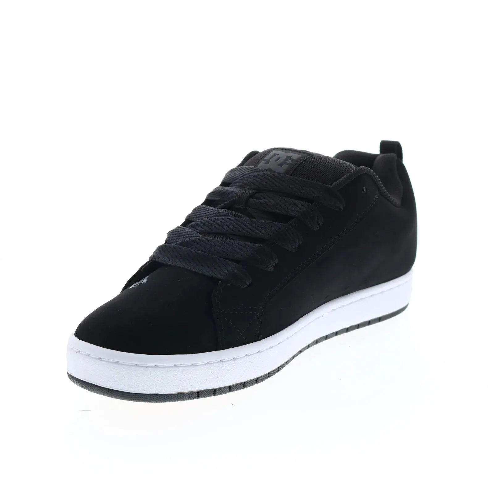 300529-BDM DC Court Graffik Black Nubuck Men's Skate Sneakers.