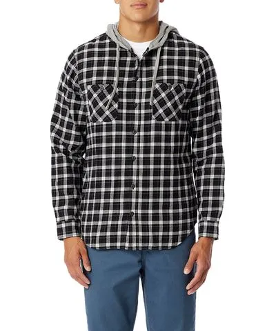 Latest Black Switchback Plaid Flannel Hoodies for Men, UNIONBAY 2021 Collection