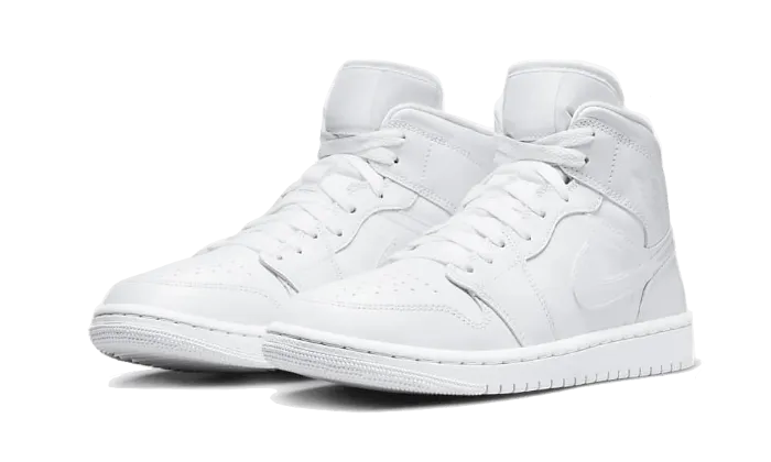 Air Jordan 1 Mid White Patent Swoosh