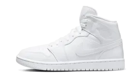 Air Jordan 1 Mid White Patent Swoosh