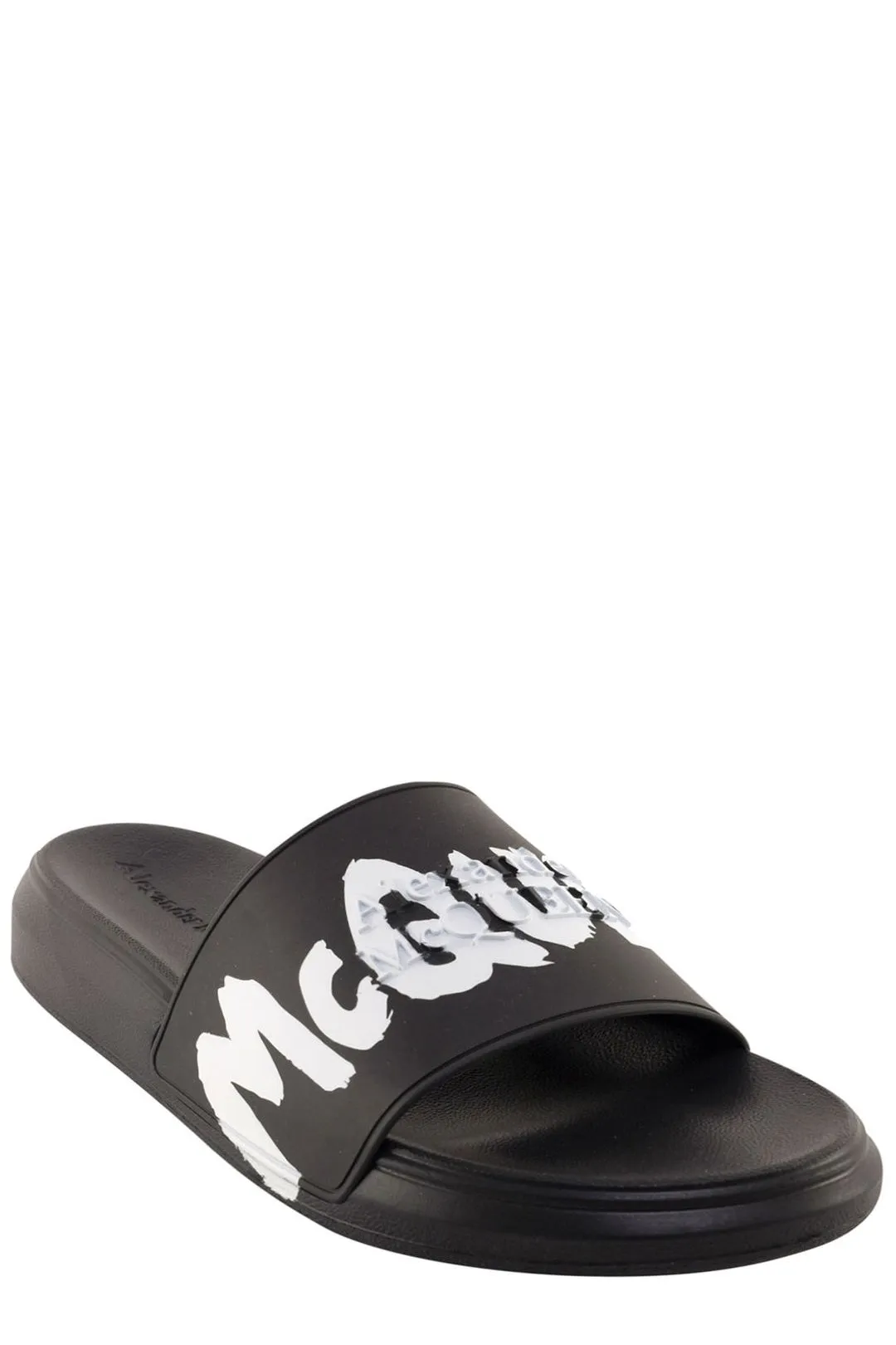 Alexander McQueen Slides with Graffiti Logo