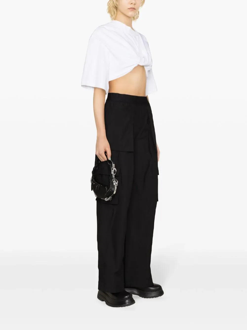 ALEXANDER WANG Women Logo Elastic Cargo Pants