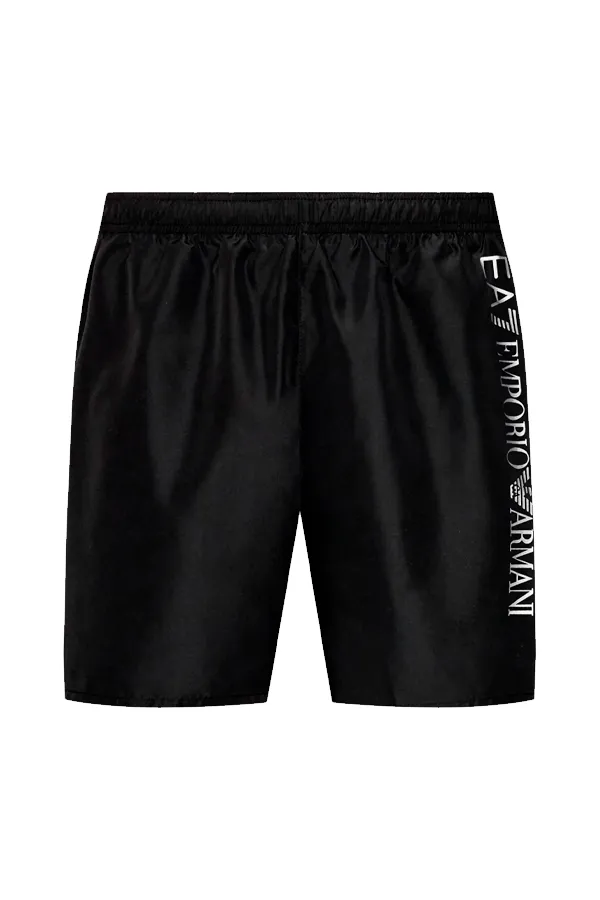 Armani EA7 Black Side Logo Swim Shorts