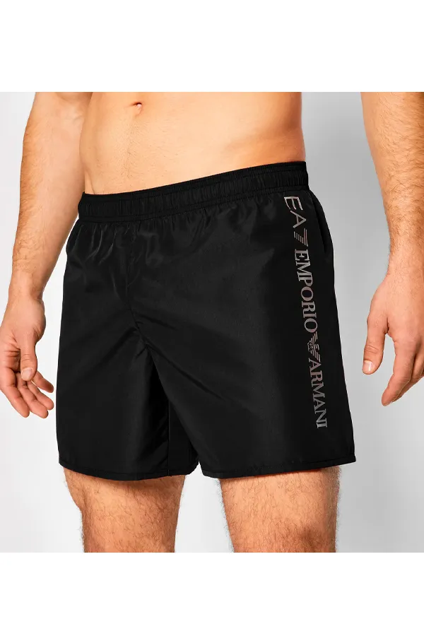 Armani EA7 Black Side Logo Swim Shorts