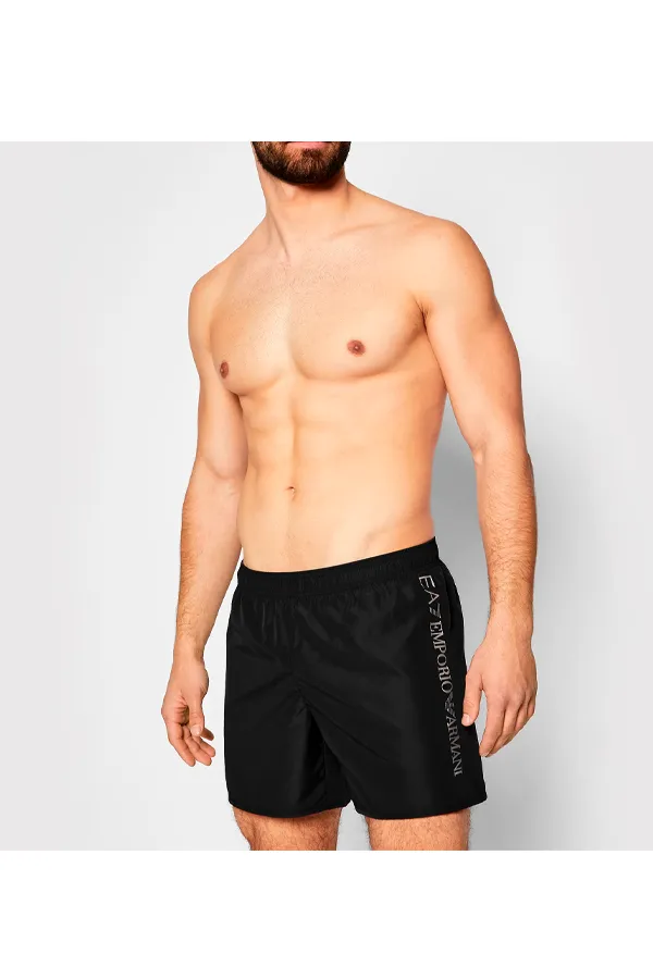 Armani EA7 Black Side Logo Swim Shorts