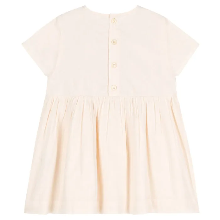 Avalanche Cream Baby Smocked Dress by Petit Bateau