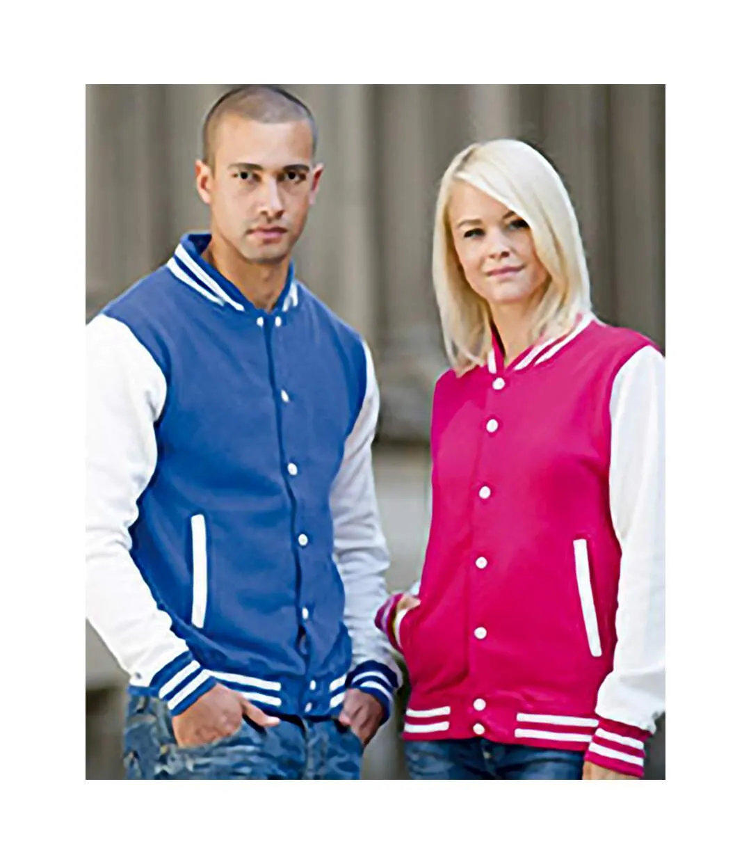 Royal Blue / White Unisex Varsity Jacket by Awdis - UTRW175