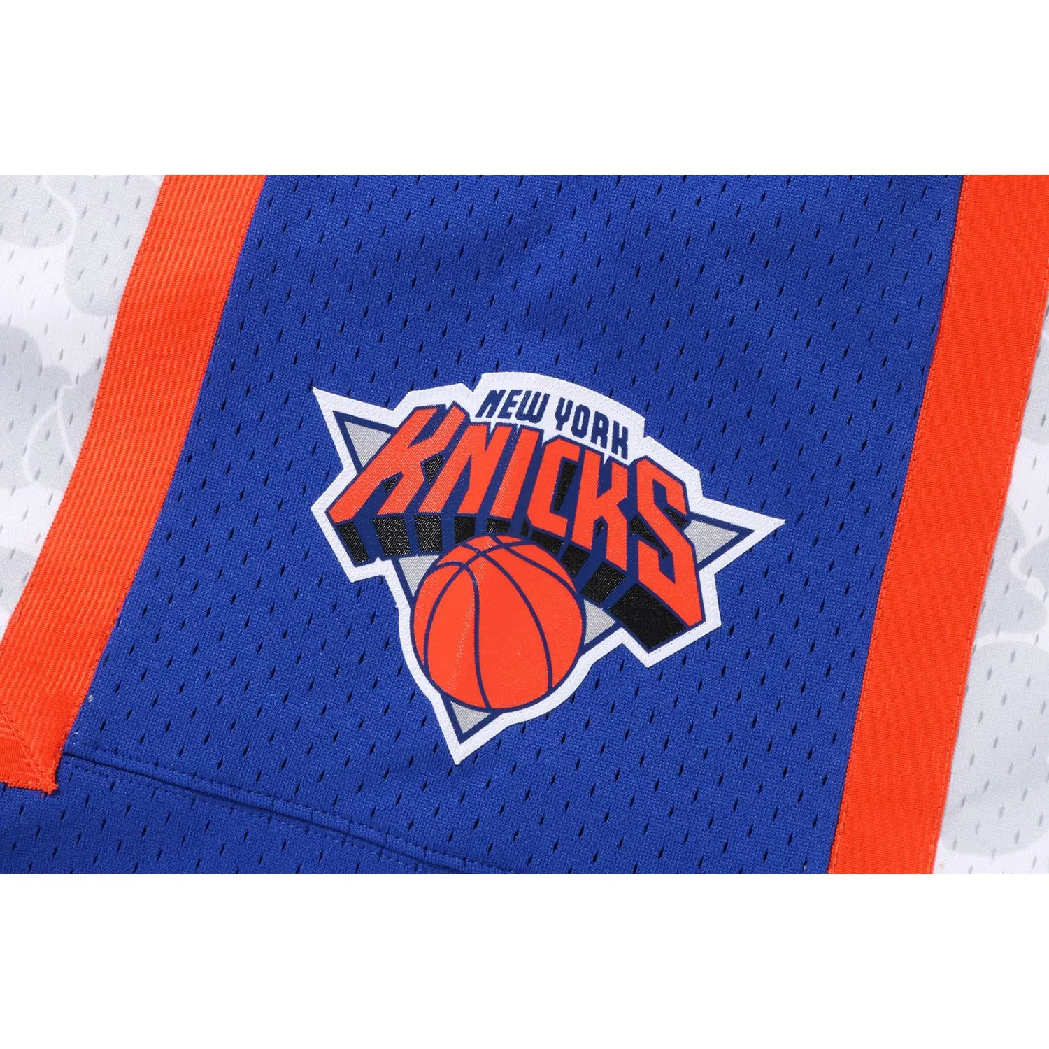 BAPE X MITCHELL & NESS NEW YORK KNICKS JERSEY MENS SHORTS