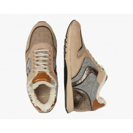 Beige Faux Fur Lined Sneaker