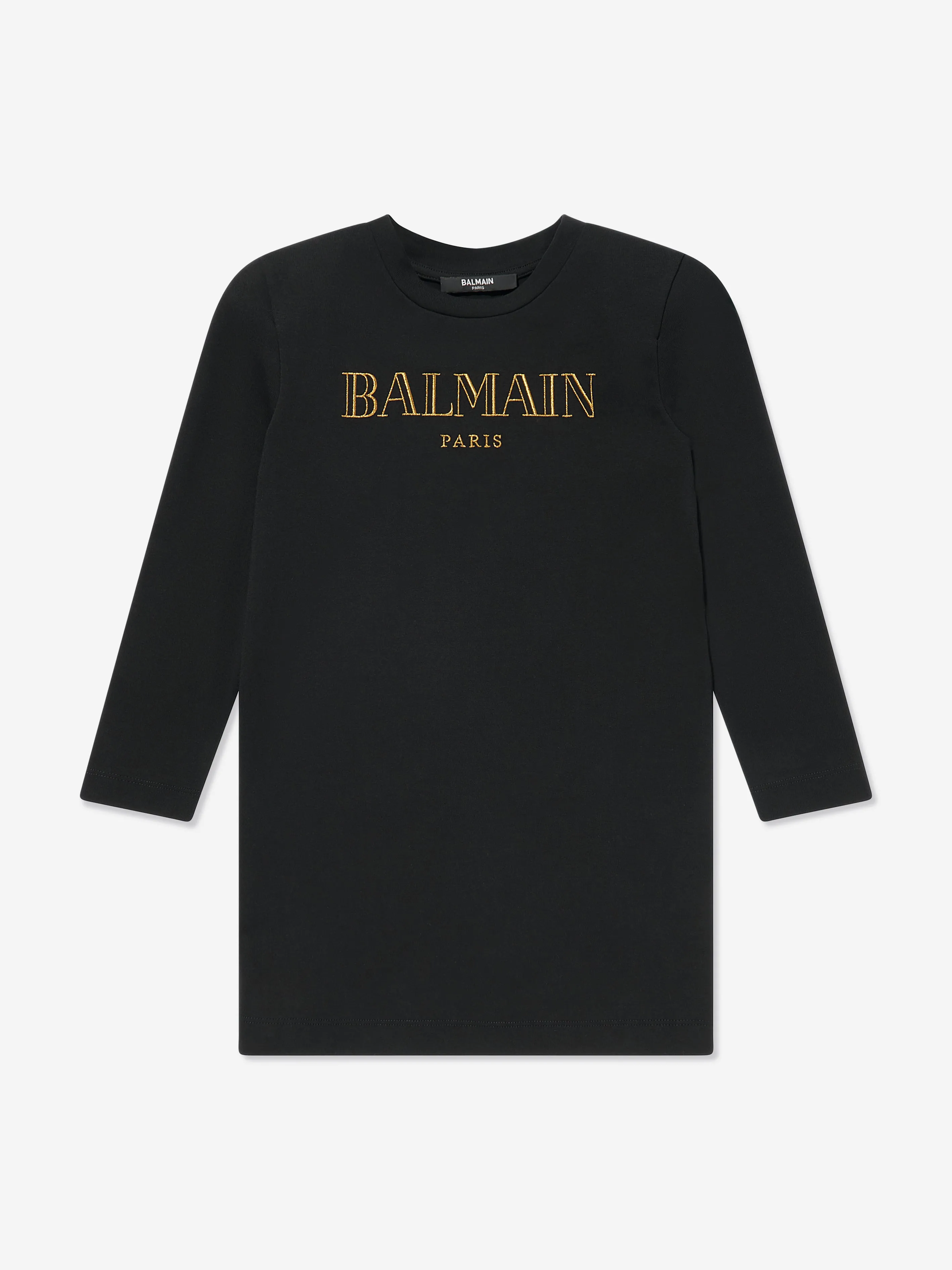 Black Balmain Girls Logo Dress