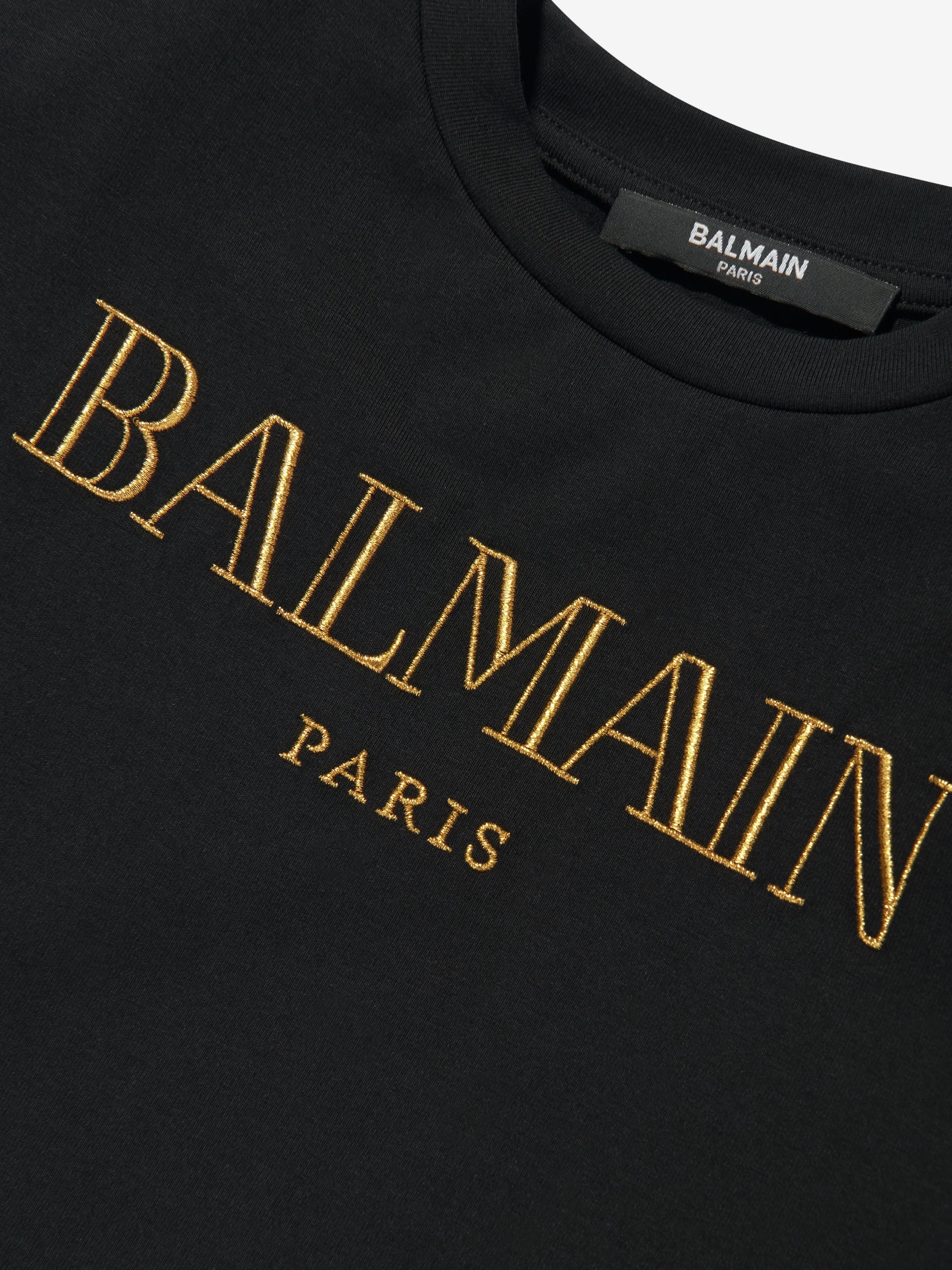 Black Balmain Girls Logo Dress