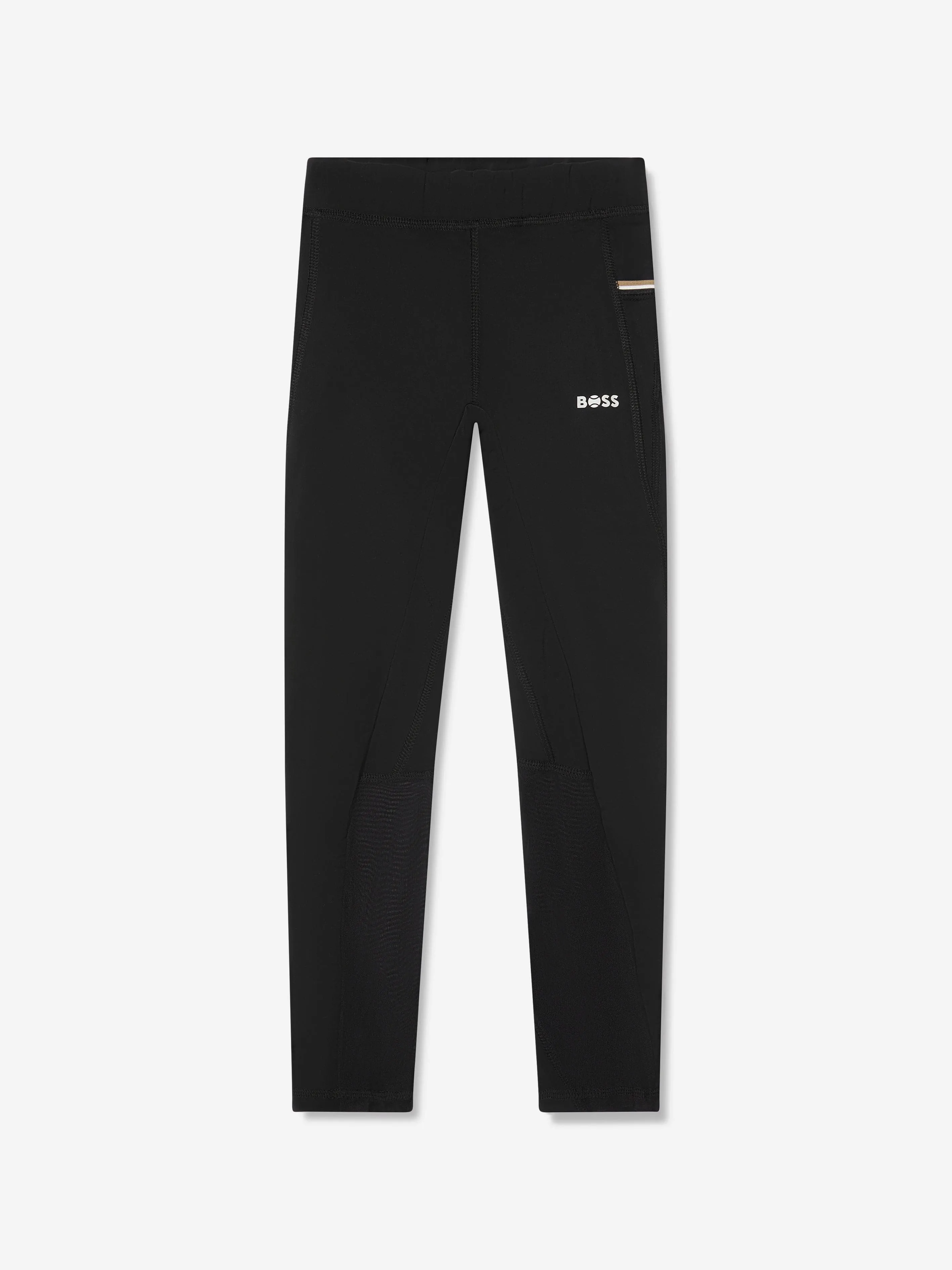 Black BOSS Girls Logo Leggings