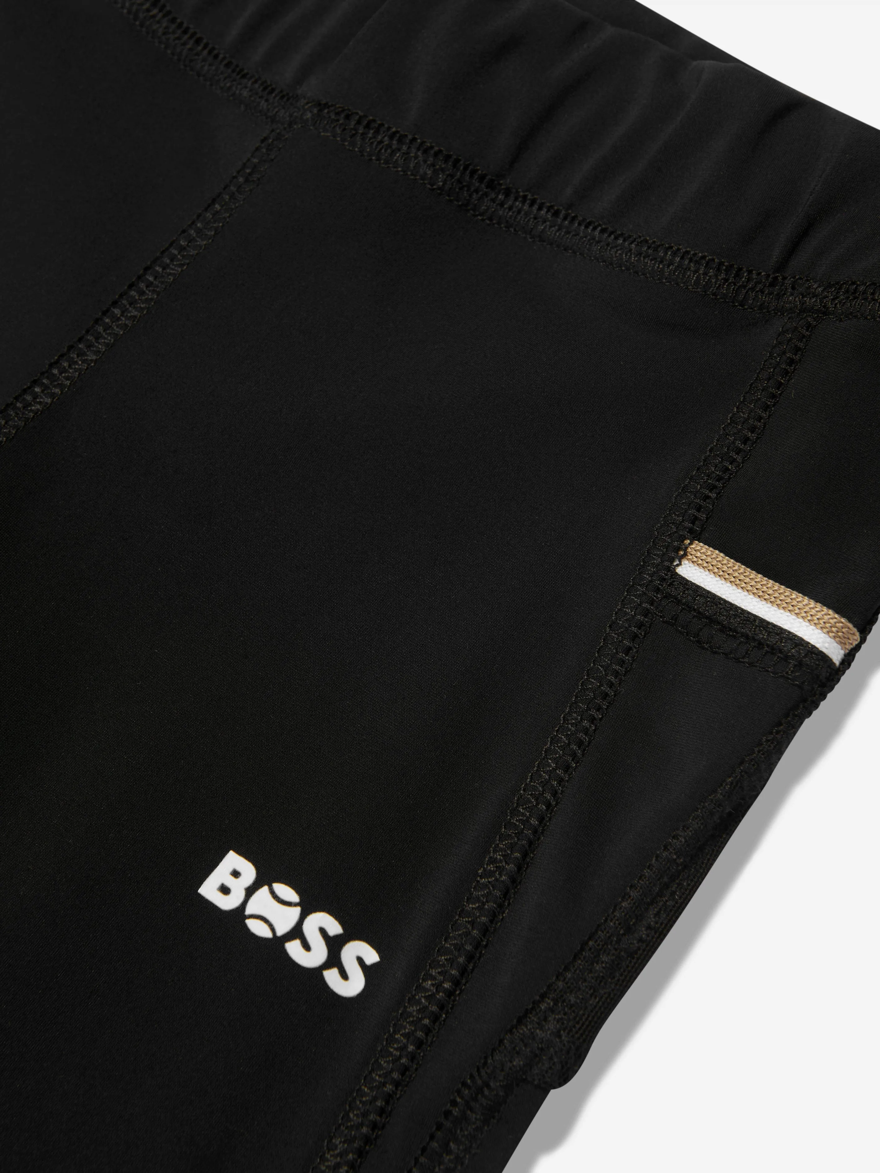 Black BOSS Girls Logo Leggings