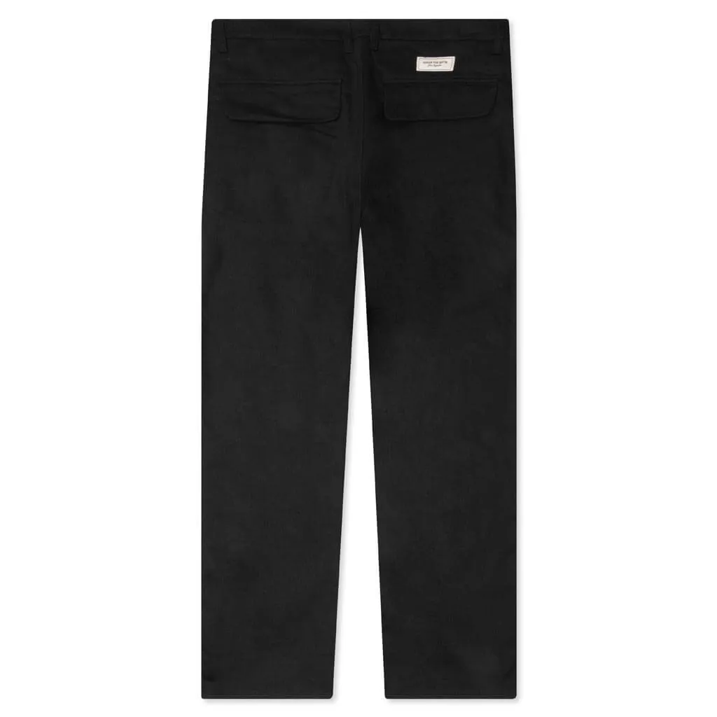 Black Herringbone Trousers