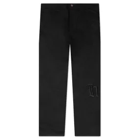 Black Herringbone Trousers