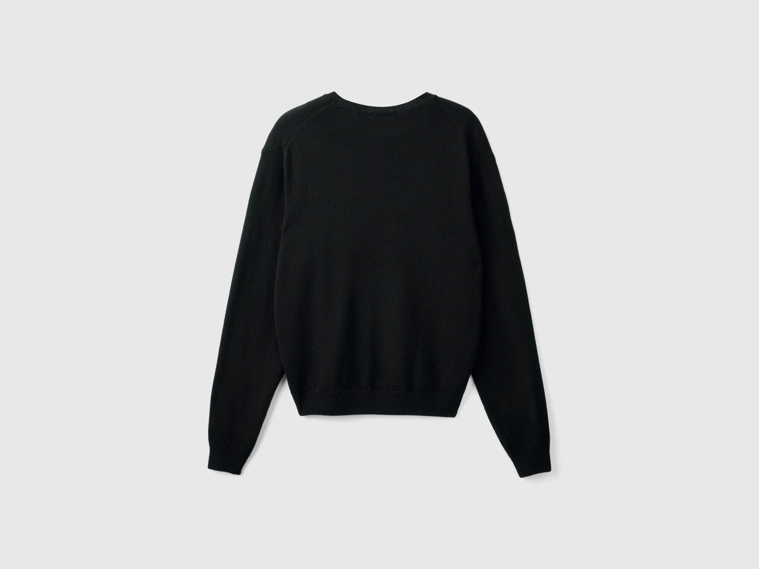 Black Merino Wool Sweater - Benetton