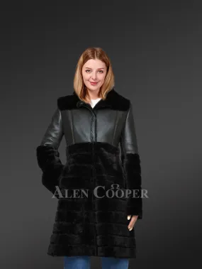 Black Women's Sheepskin Coat