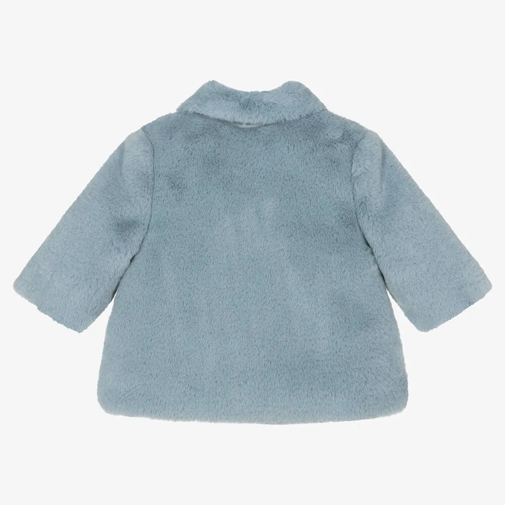 Blue Faux Fur Coat for Baby Girls