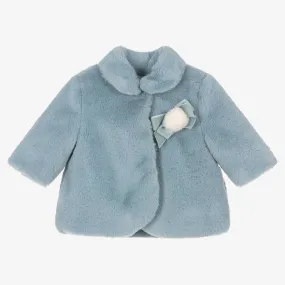 Blue Faux Fur Coat for Baby Girls