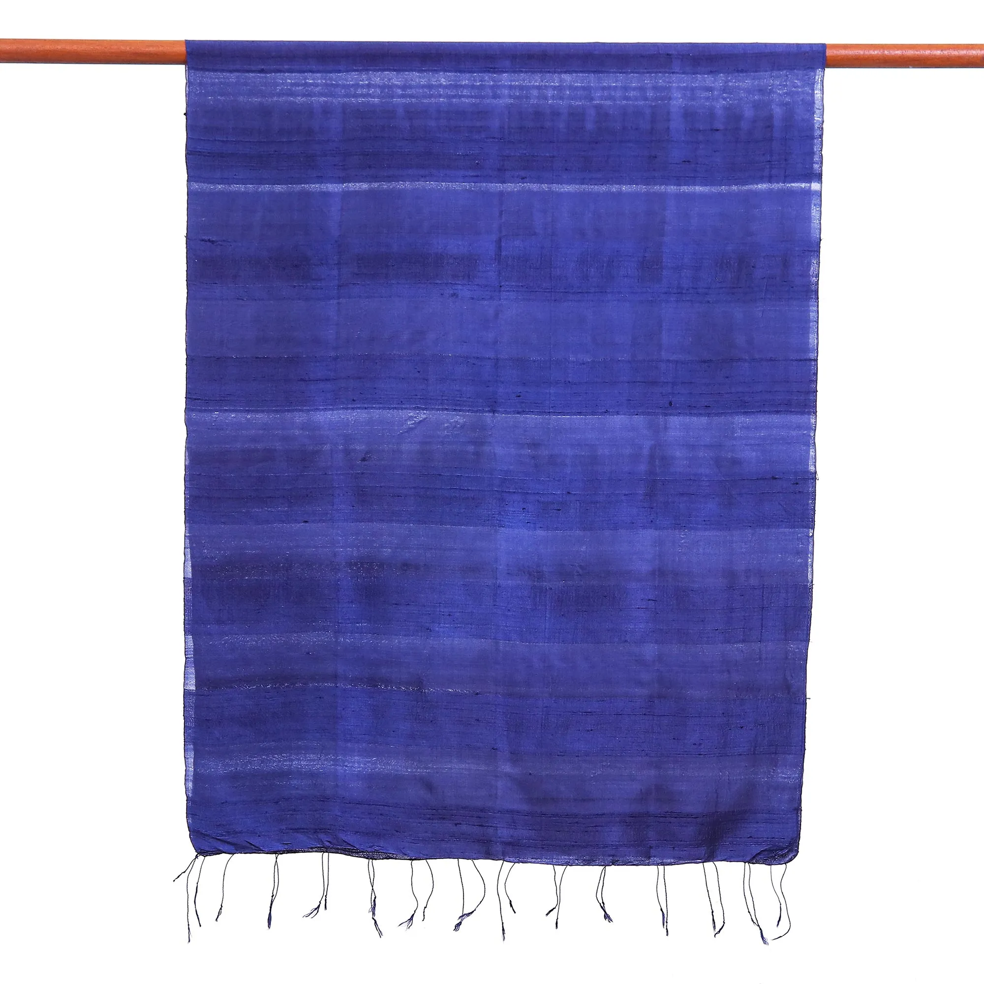 Blue Thai Silk and Rayon Scarf - Sapphire Night Hand Woven