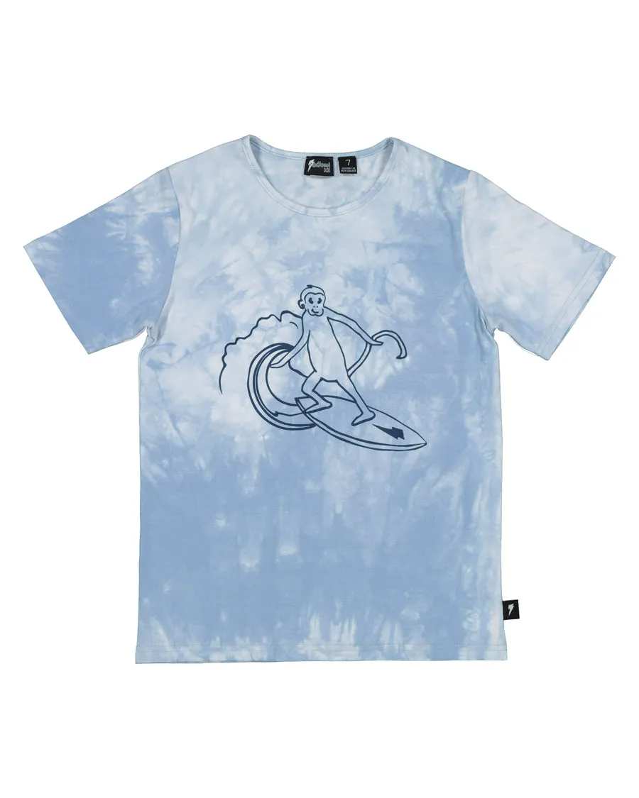 Blue Tie Dye Surfer T-Shirt for Men with Radicool Vibe