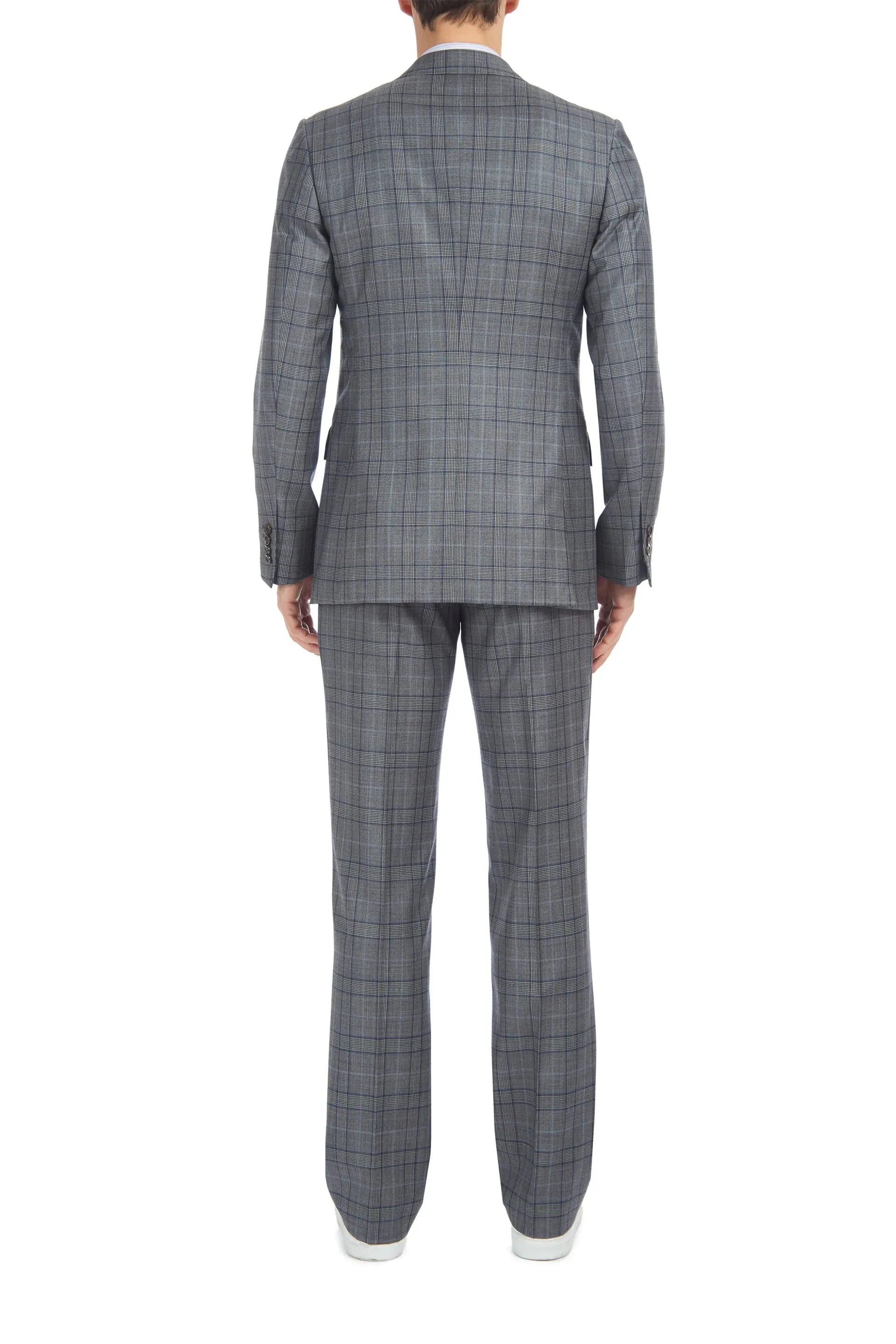 Blue/Grey Check Virgin Wool Damien Jacket