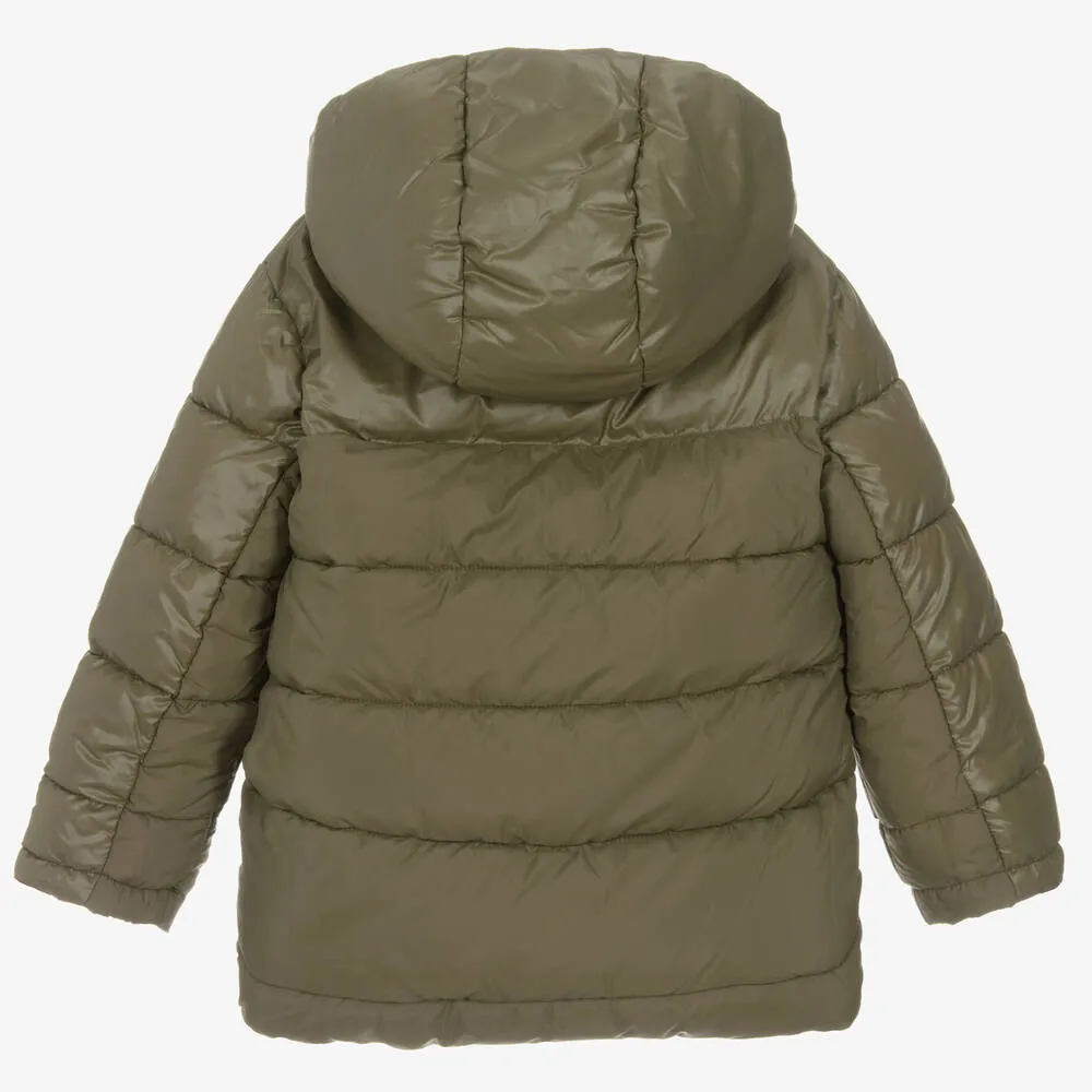 Boys Hooded Puffer Coat Green