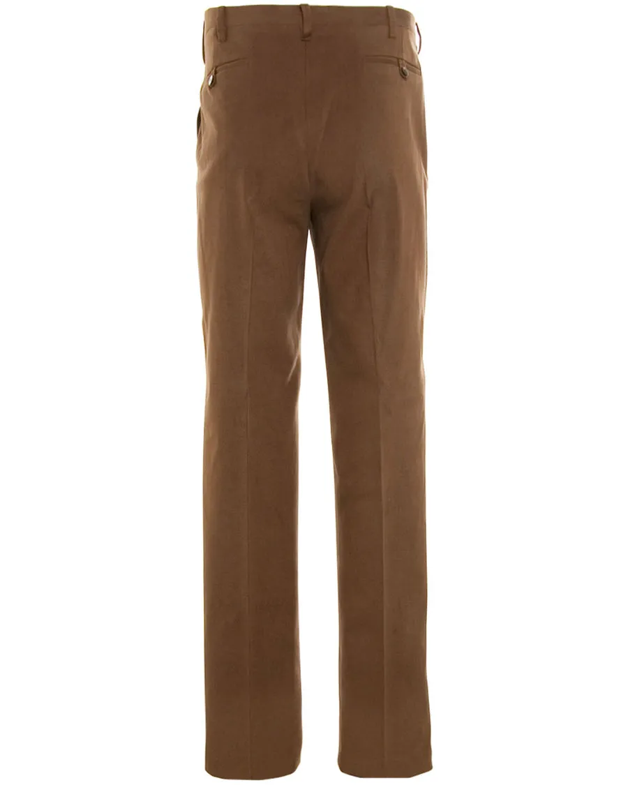 Brown Pants with Caramel Flap Pockets