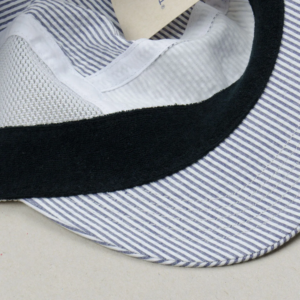 cableami Navy Stripe Seersucker Mesh Jet Cap