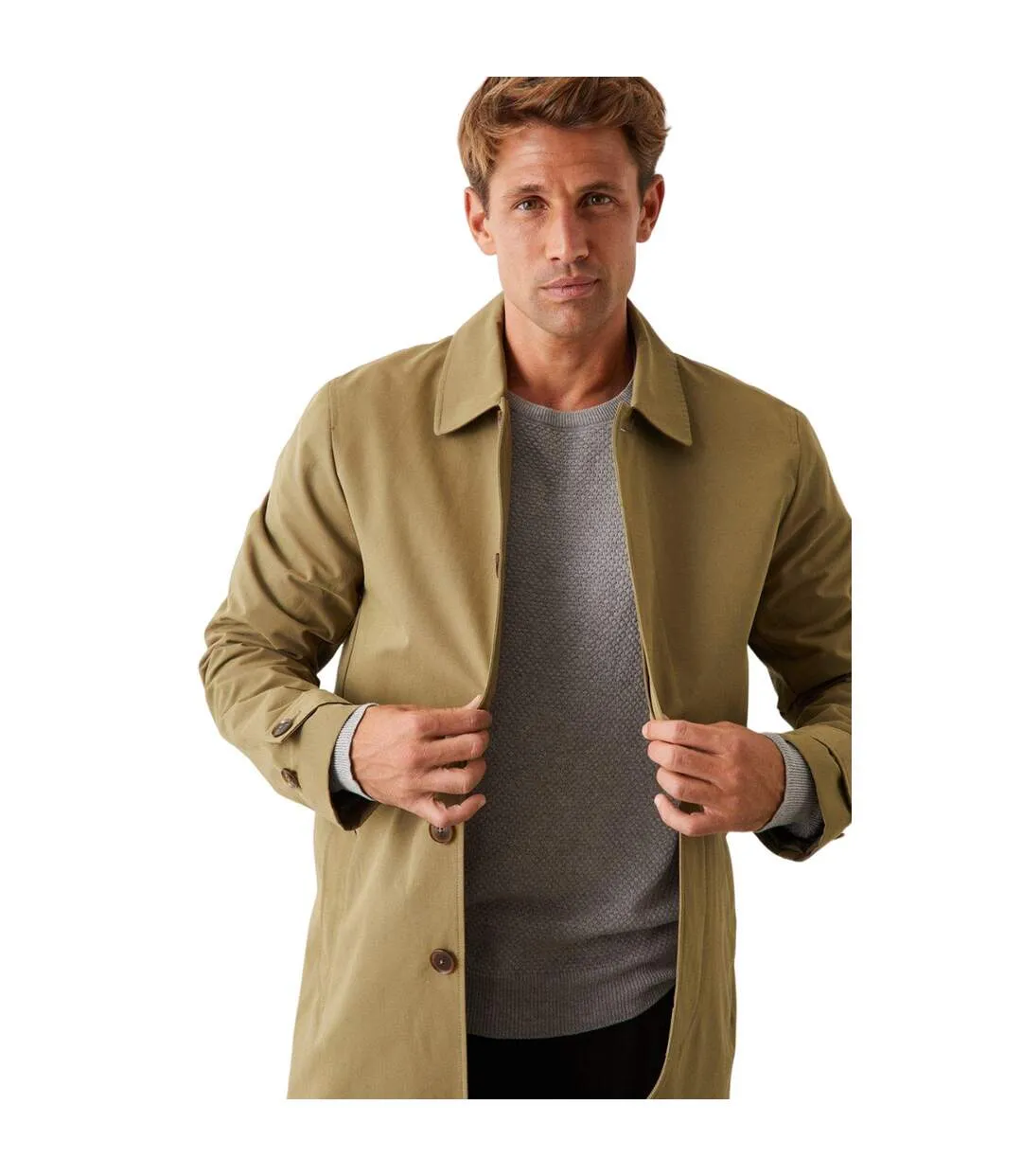 Classic Trench Coat for Men - Khaki Burton