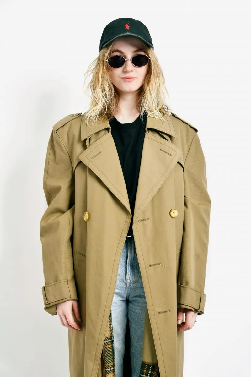 Beige Classic Vintage Trench Coat