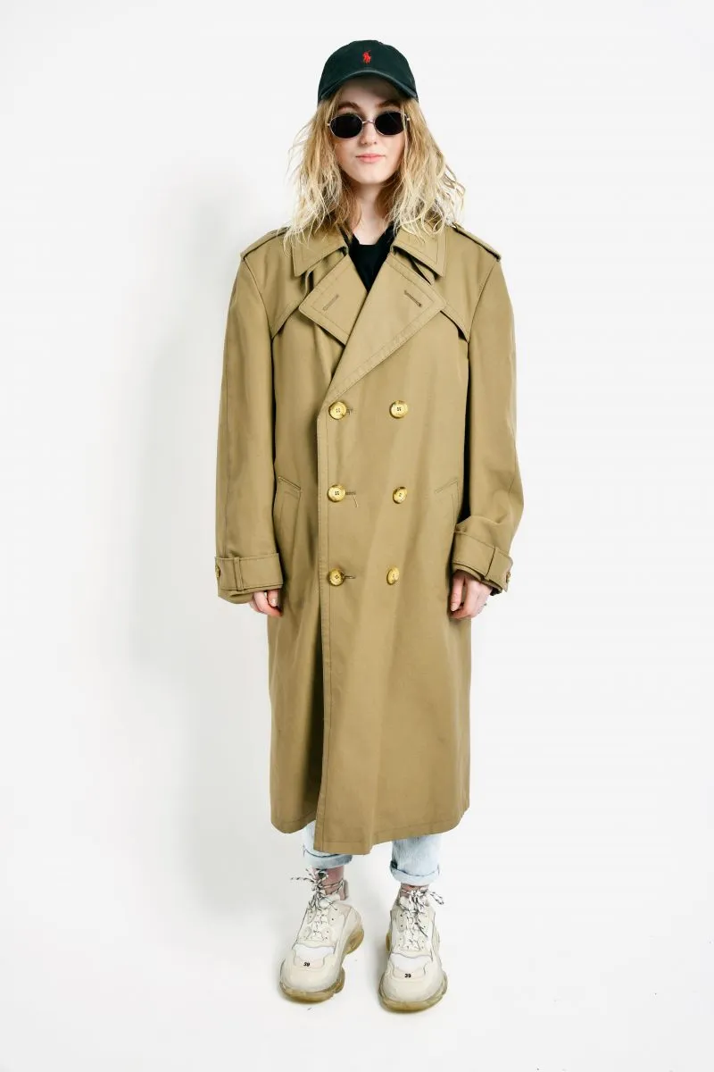 Beige Classic Vintage Trench Coat