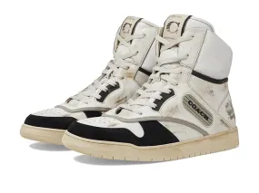 COACH High-Top Distressed Leather Suede Sneaker