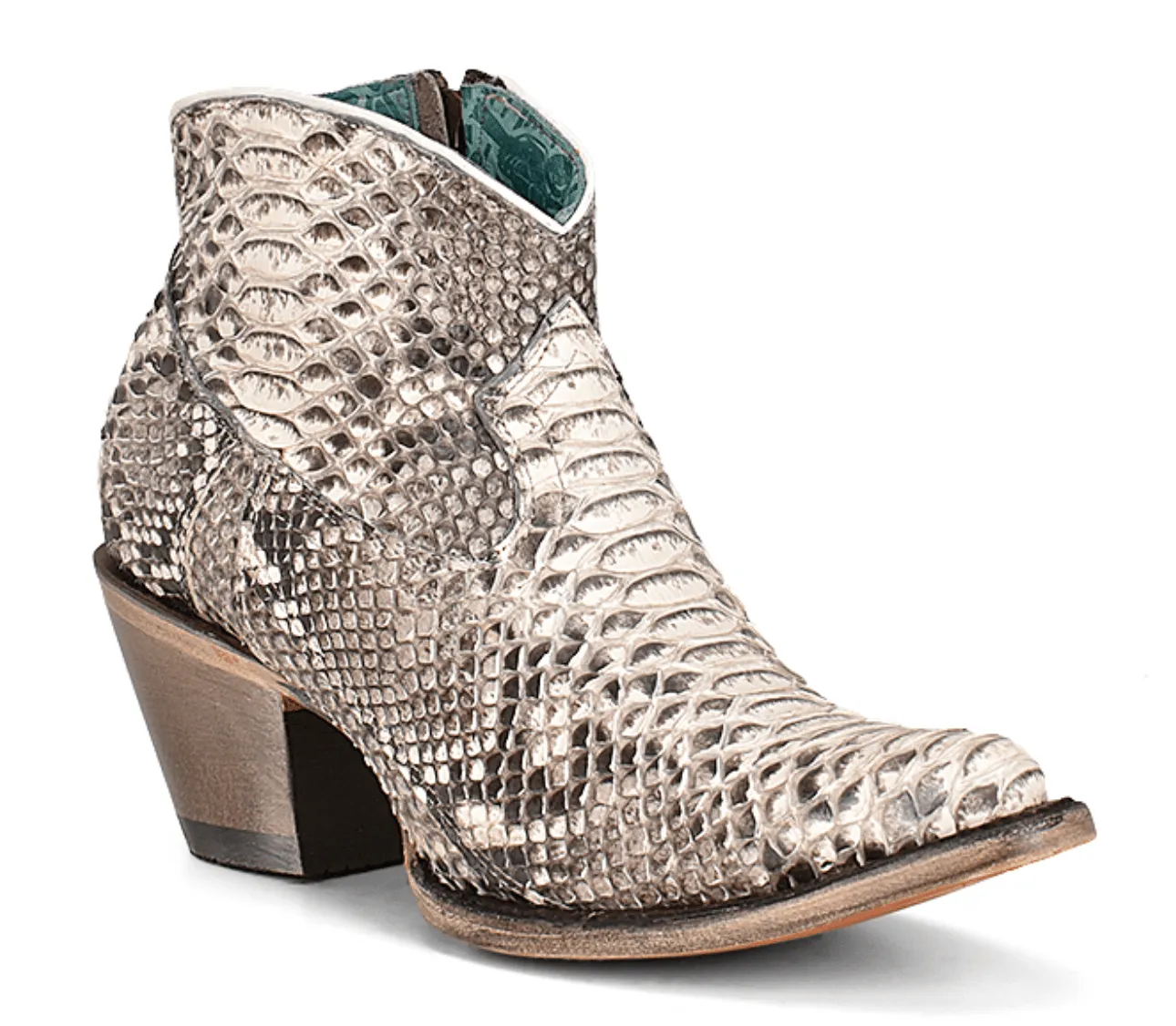 Corral Python J Toe Bootie for Women - Natural - Style A4319