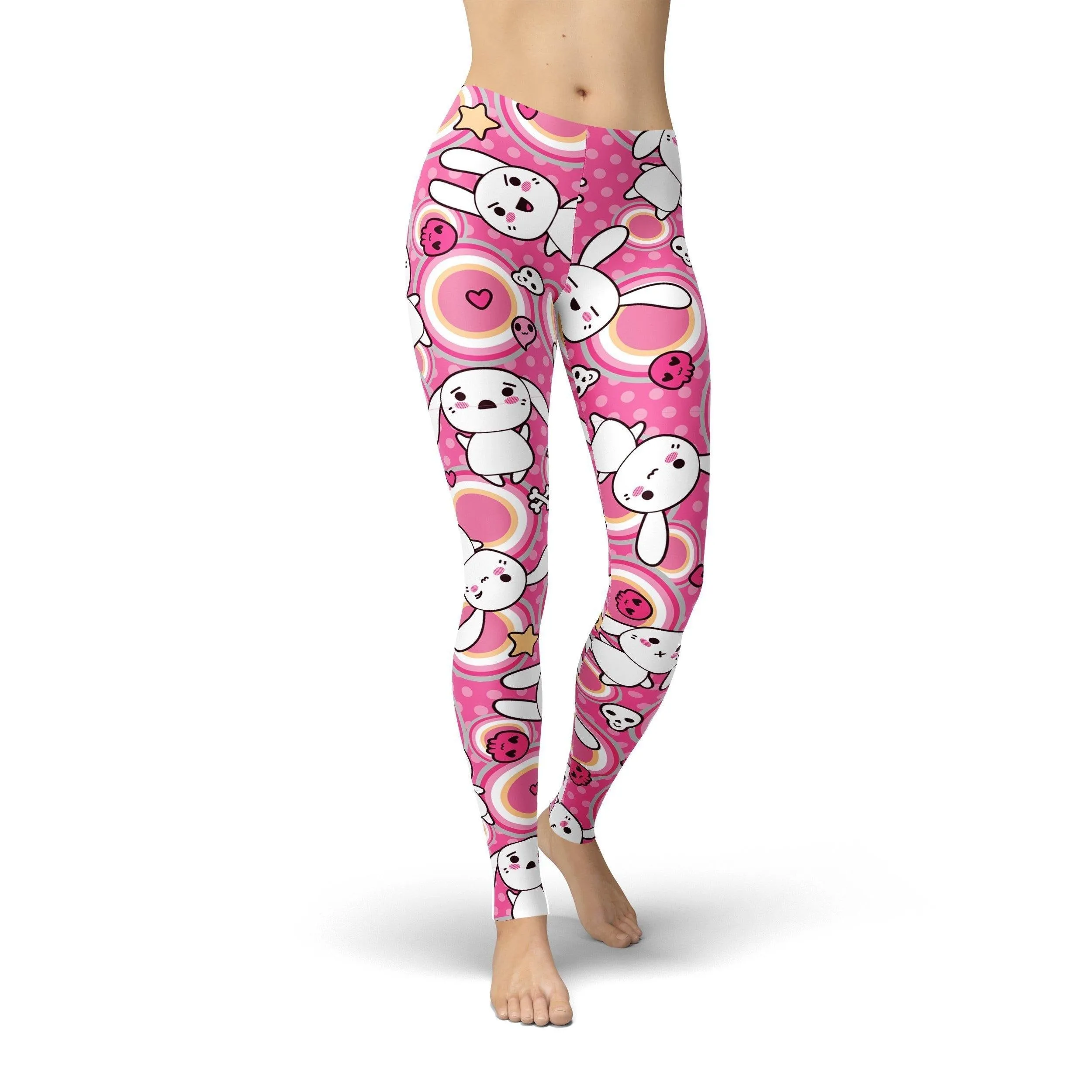 Cute bunny print leggings