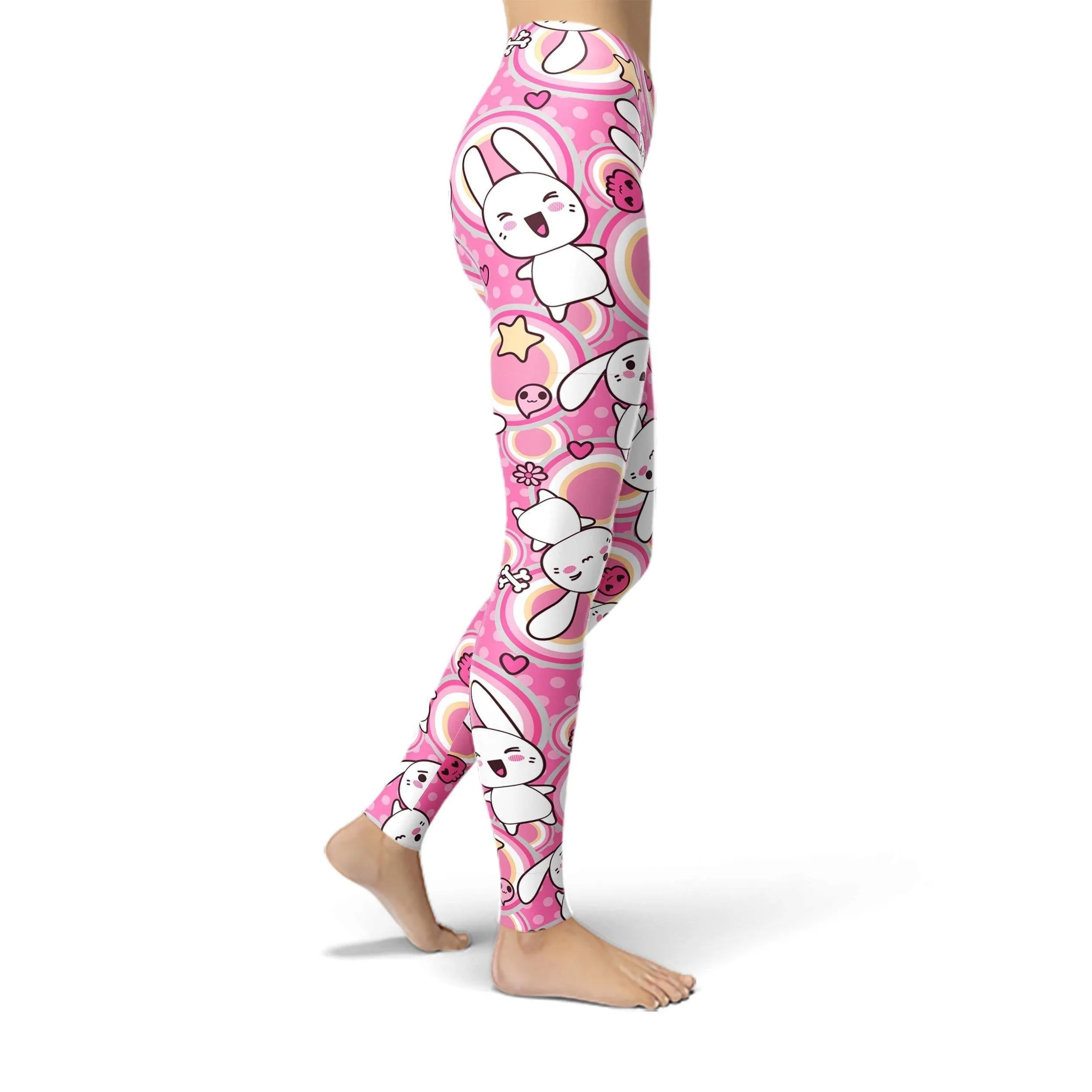 Cute bunny print leggings