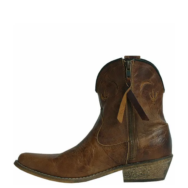 Dingo Women's Brown Western Bootie - Adobe Rose 7 DI692