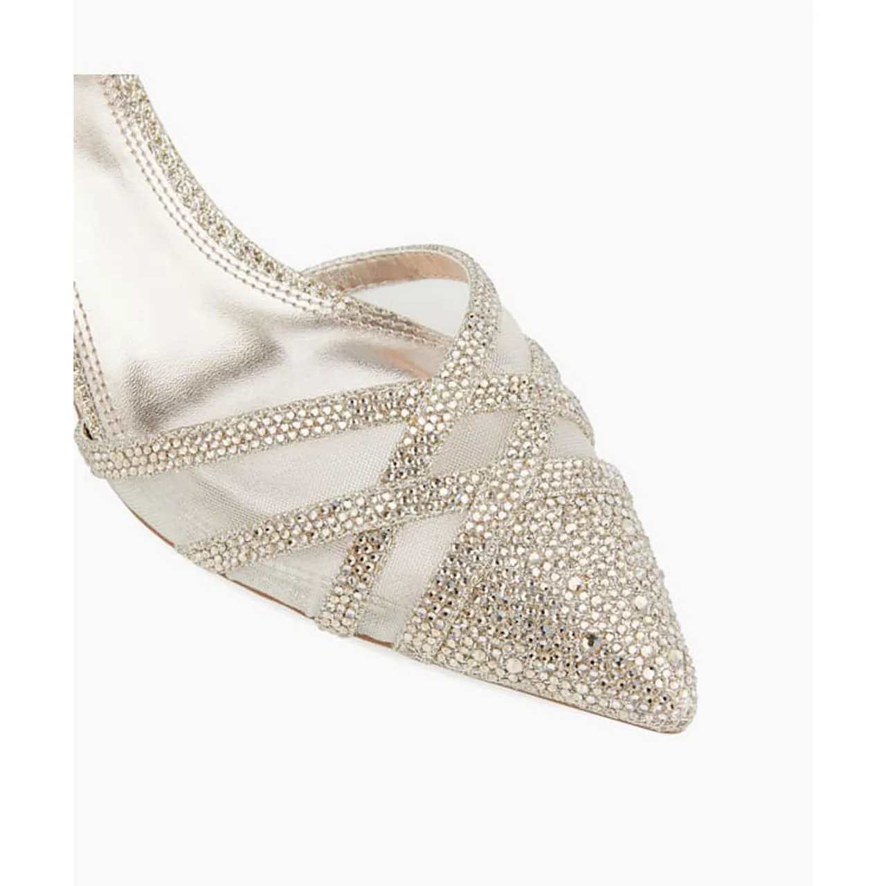 Dune London Composed Embellished Court Shoes Metallic