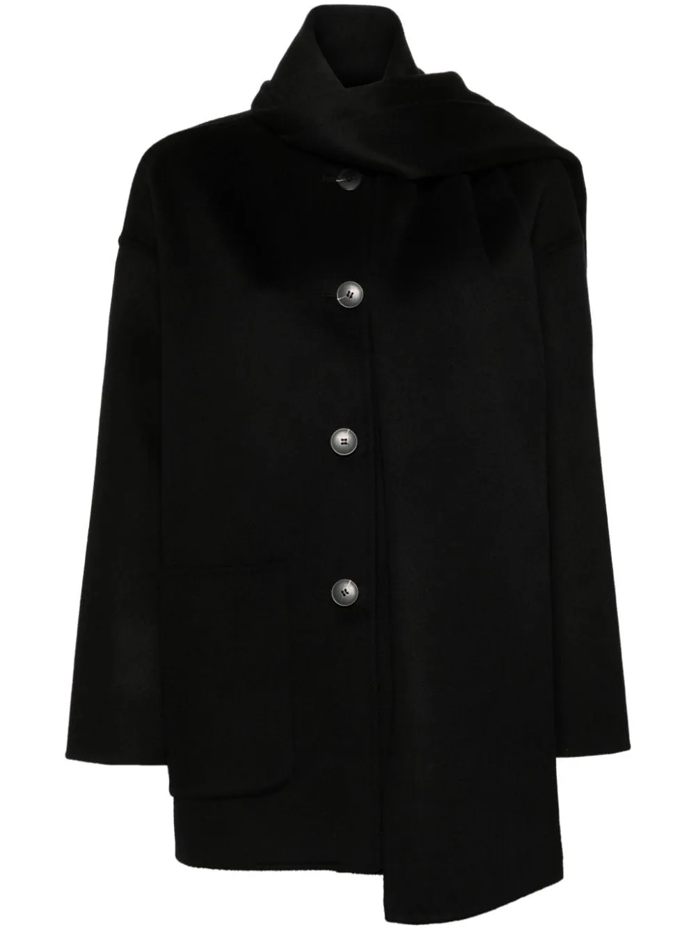 DYNAMIS STUDIO Black Scarf Coat in Antwerp