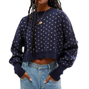 Easy Street Crop Pattern in Navy