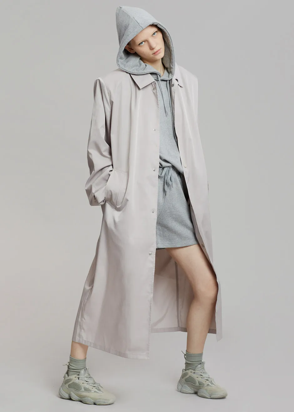 Eddie Statement Shoulder Coat - Oyster can be rewritten as Oyster Eddie Coat with Shoulder Detail for better Google search optim