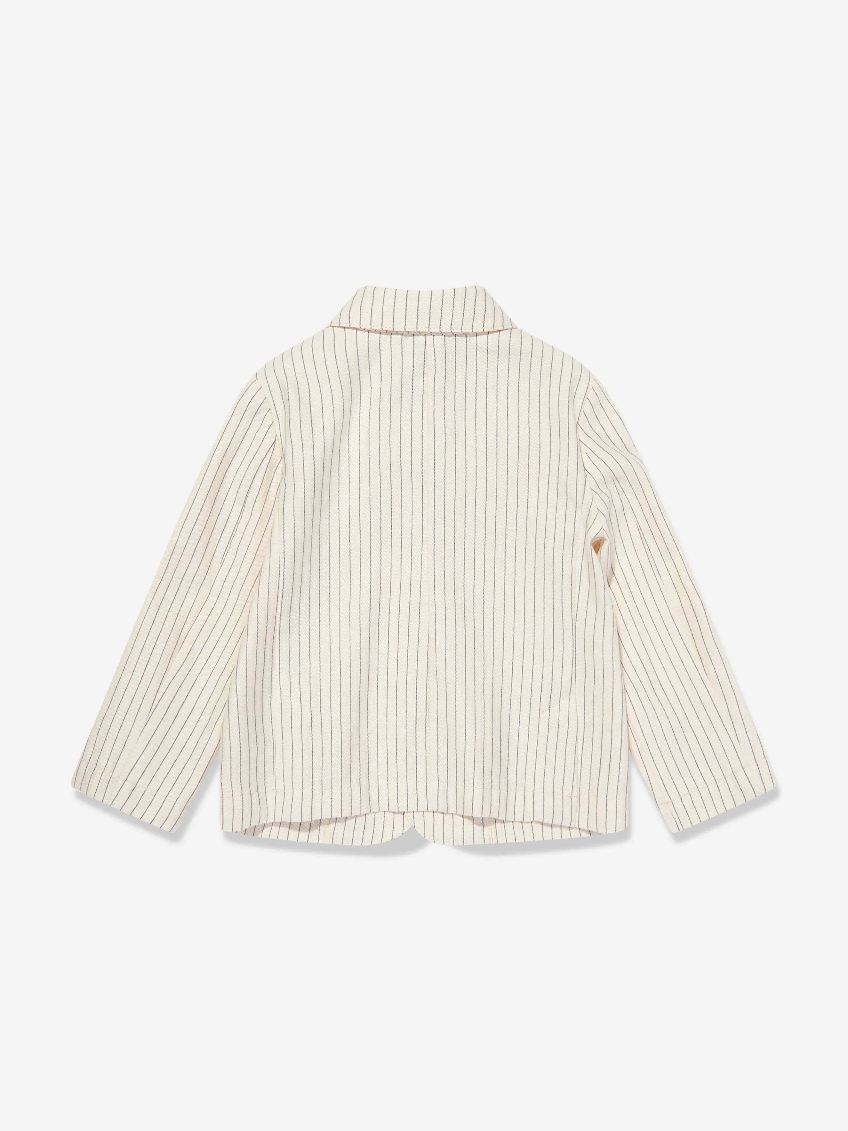 Emporio Armani Baby Boys Linen Jacket White Blue Striped.