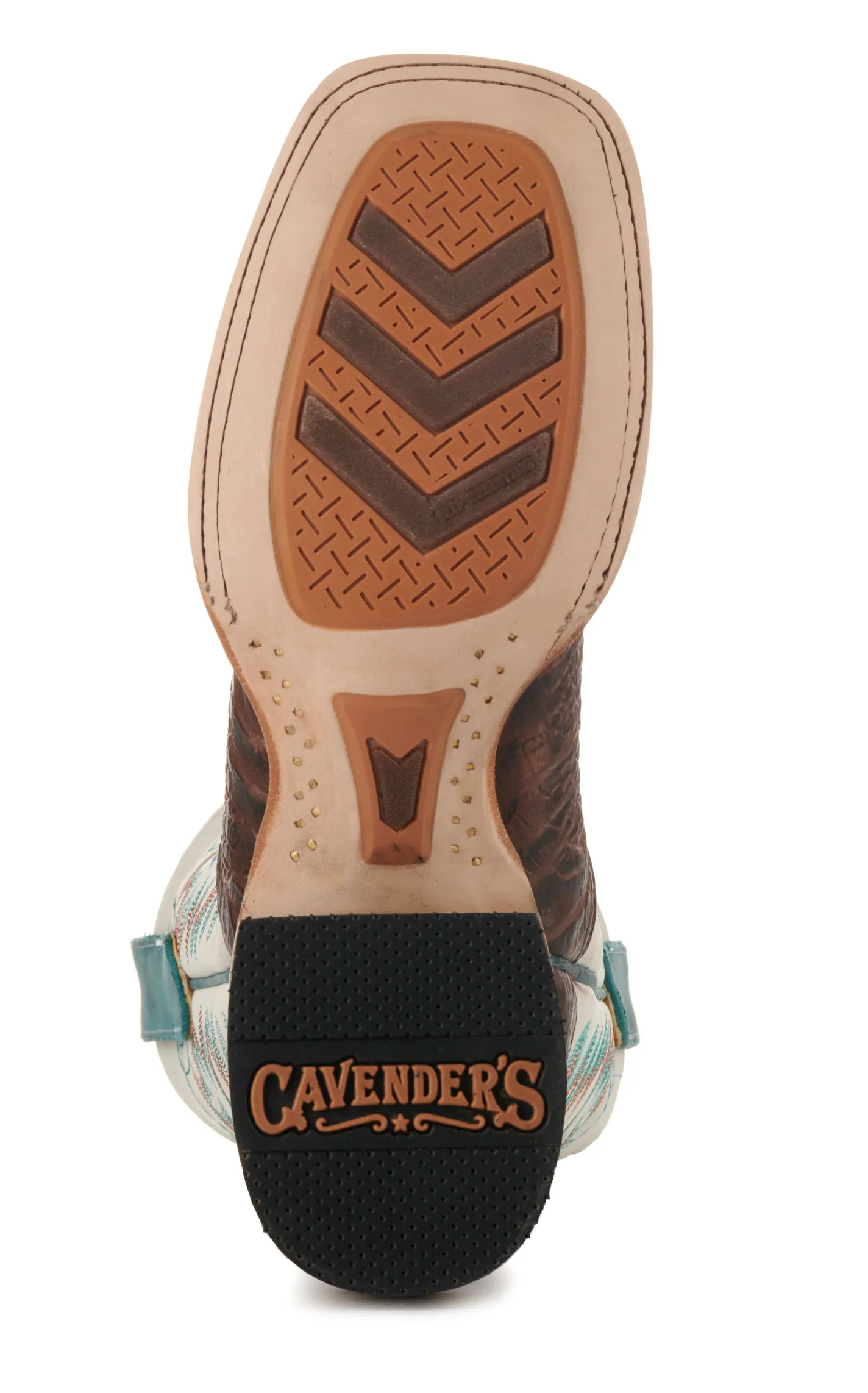 Endurance Women's White and Chocolate Croc Print Wide Square Toe Cowboy Boots - Cavender's