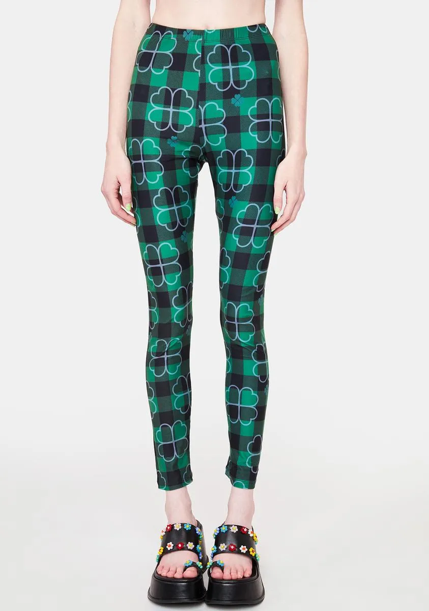 Fashionable Plaid Pattern Leggings