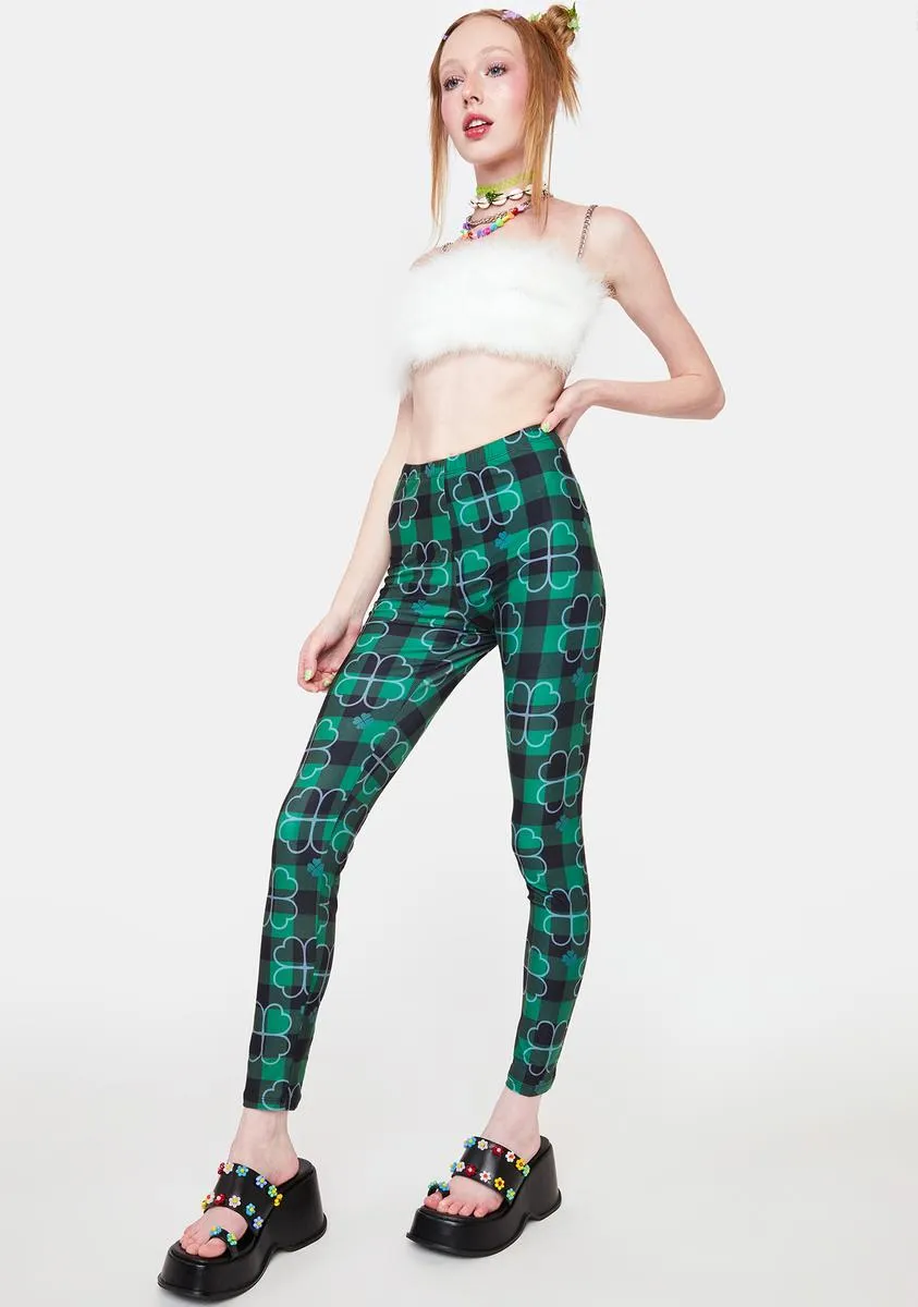 Fashionable Plaid Pattern Leggings