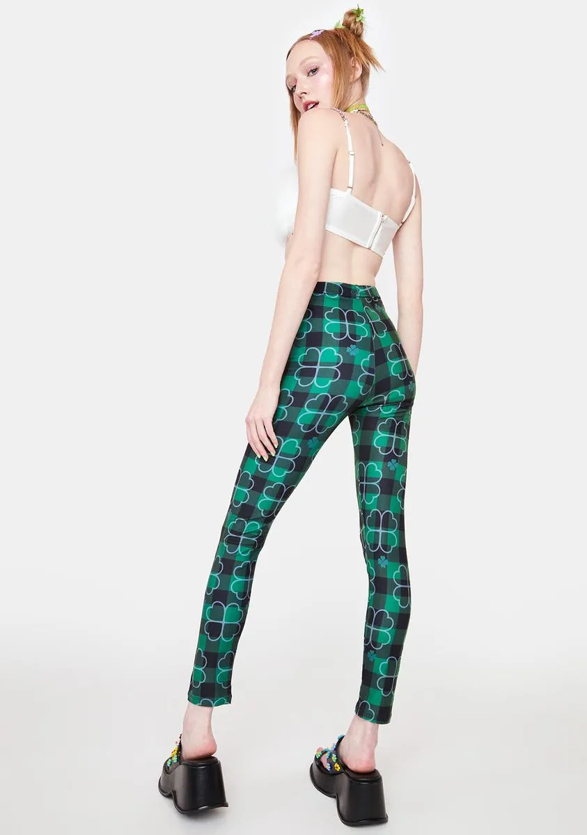 Fashionable Plaid Pattern Leggings