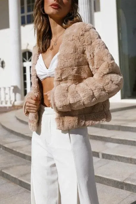 Faux Fur Crop Jacket - ONE AND ONLY COLLECTIVE