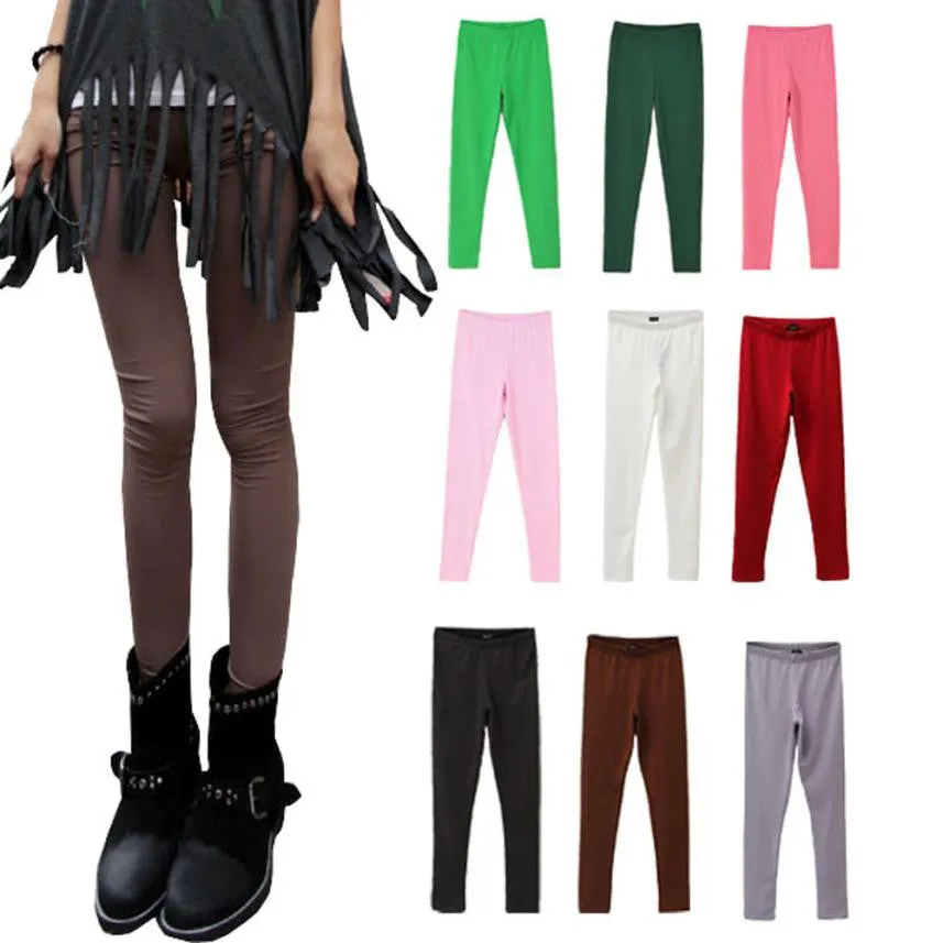 Feida Women Autumn Pants Candy Color, Warm Skinny Pencil Leggings, High Elastic Trousers