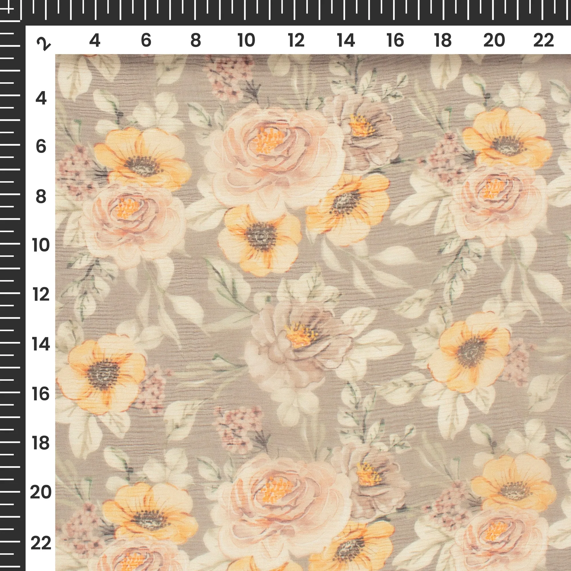 Floral Garden Print Bemberg Chiffon Fabric